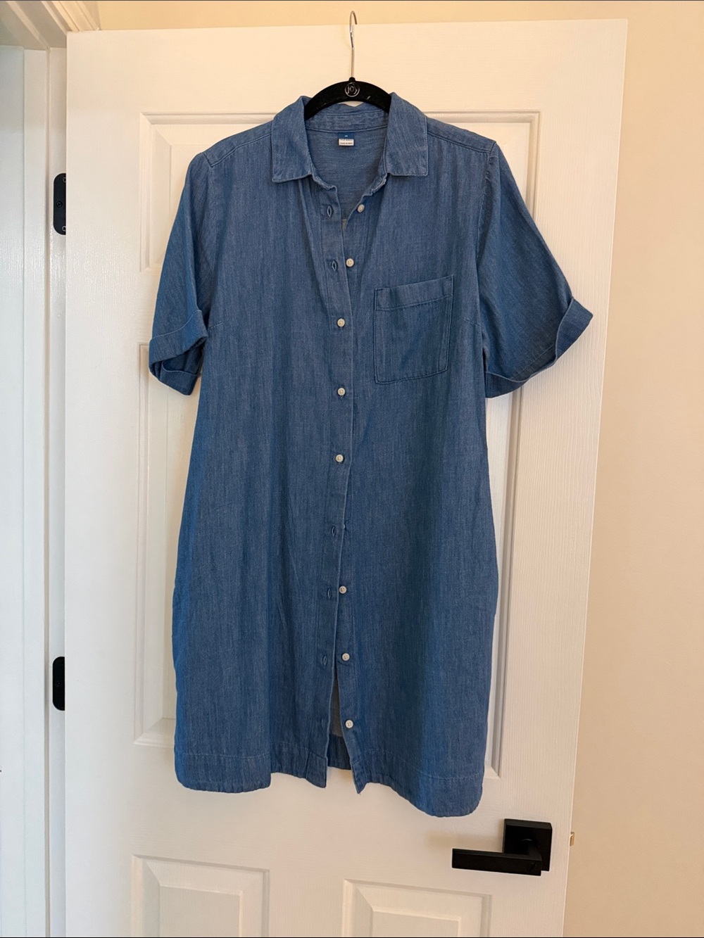 Old Navy Blue Denim Button-Front Shirt Dress